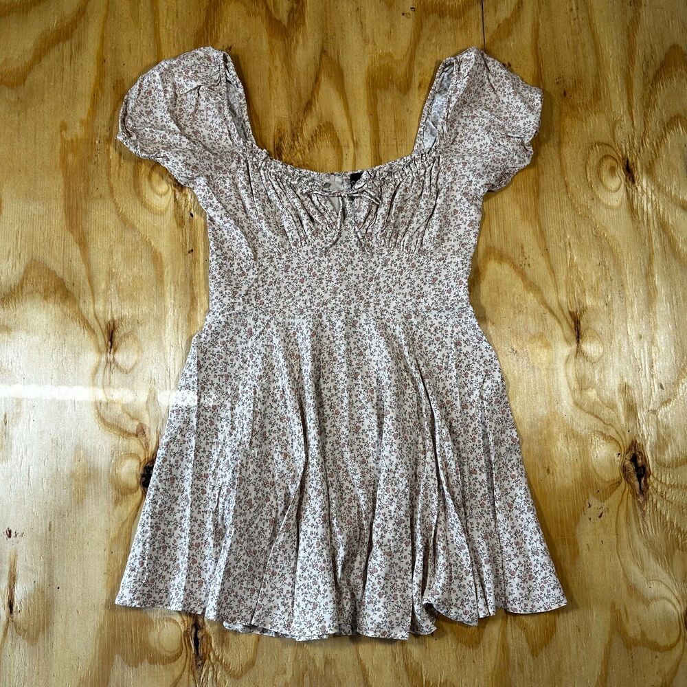 Windsor Floral Milkmaid Puff Sleeve Mini Dress Size Large